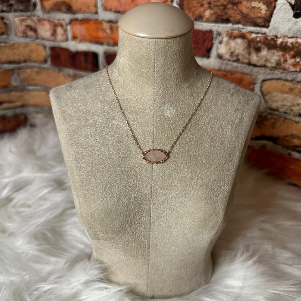 Rose quartz necklace, Rose Gold plated Sterling Silver, 17-19”